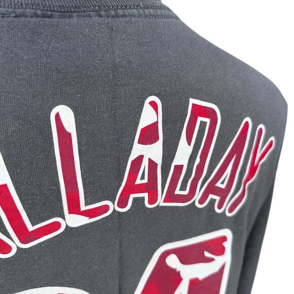 Vintage Majestic Philadelphia Phillies Roy Halladay #34 T-Shirt Men’s Large Gray - Picture 5 of 10